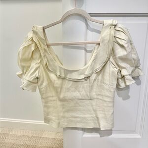 ANTONIO MELANI Cream Ruffle Sleeve Blouse